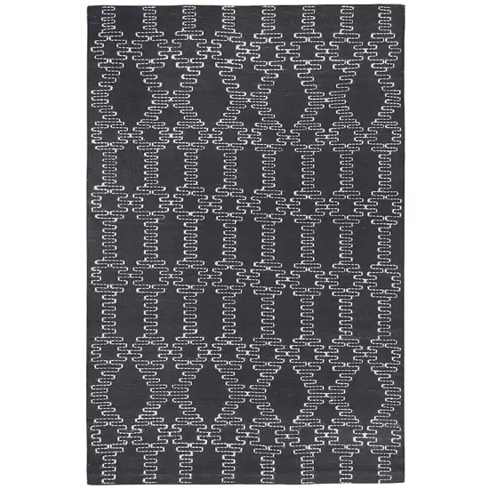 Gray Geometric Handmade Indoor Outdoor Area Rug Photo 4