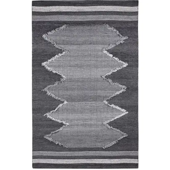 Gray Geometric Handmade Indoor Outdoor Area Rug Photo 2