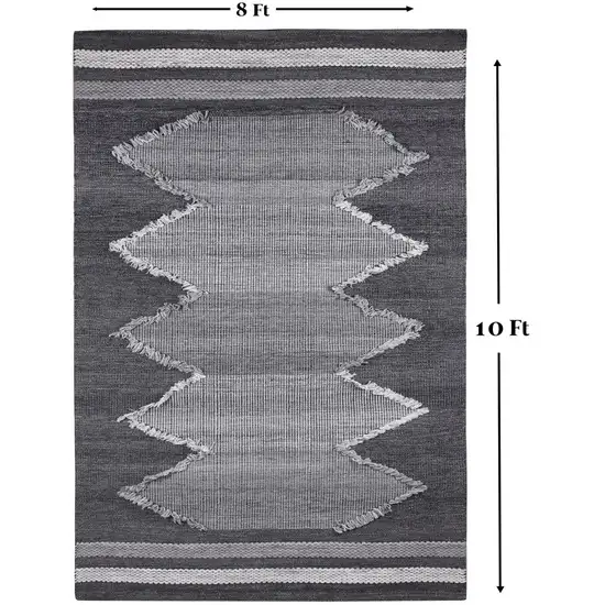 Gray Geometric Handmade Indoor Outdoor Area Rug Photo 7