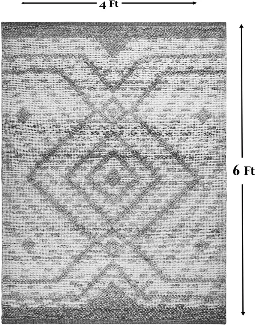 Gray Geometric Handmade Indoor Outdoor Area Rug Photo 7