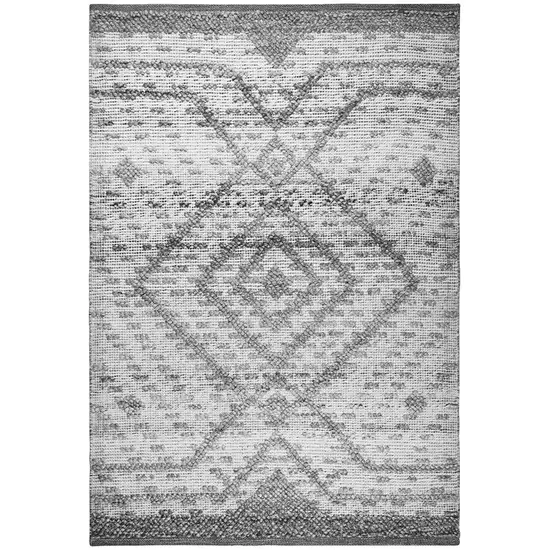 Gray Geometric Handmade Indoor Outdoor Area Rug Photo 4