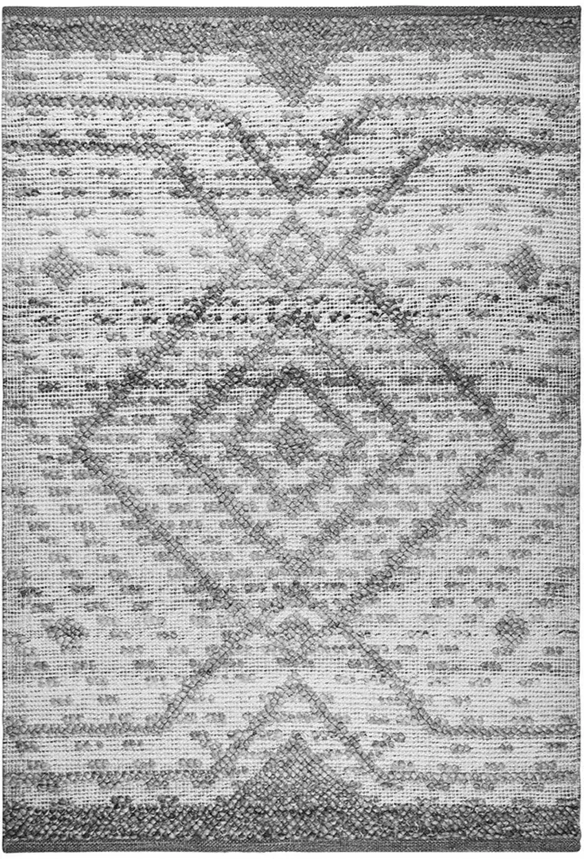 Gray Geometric Handmade Indoor Outdoor Area Rug Photo 4