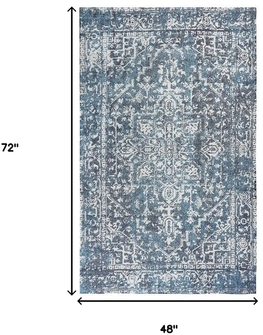 Gray Geometric Handmade Indoor Outdoor Area Rug Photo 3