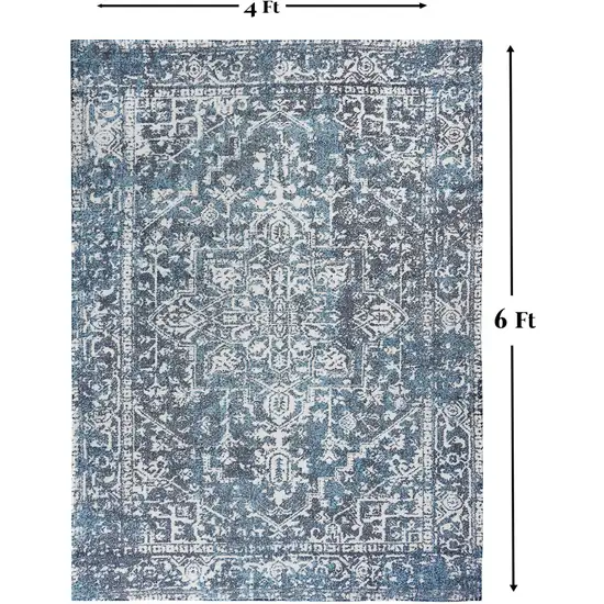 Gray Geometric Handmade Indoor Outdoor Area Rug Photo 7