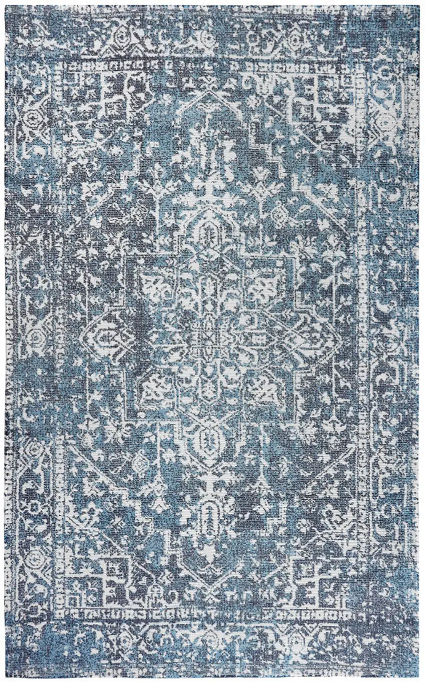 Gray Geometric Handmade Indoor Outdoor Area Rug Photo 5