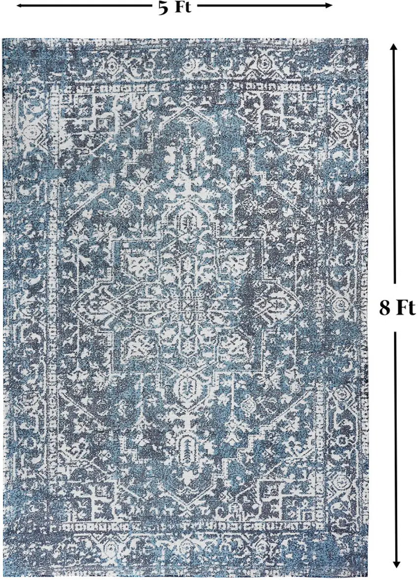 Gray Geometric Handmade Indoor Outdoor Area Rug Photo 7