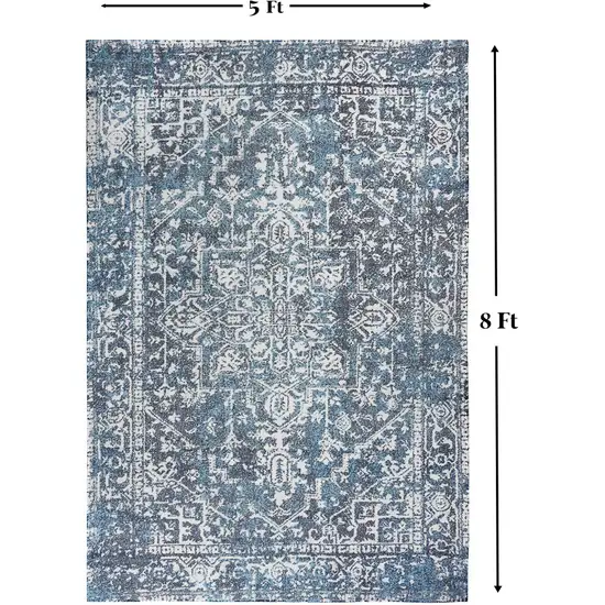 Gray Geometric Handmade Indoor Outdoor Area Rug Photo 7