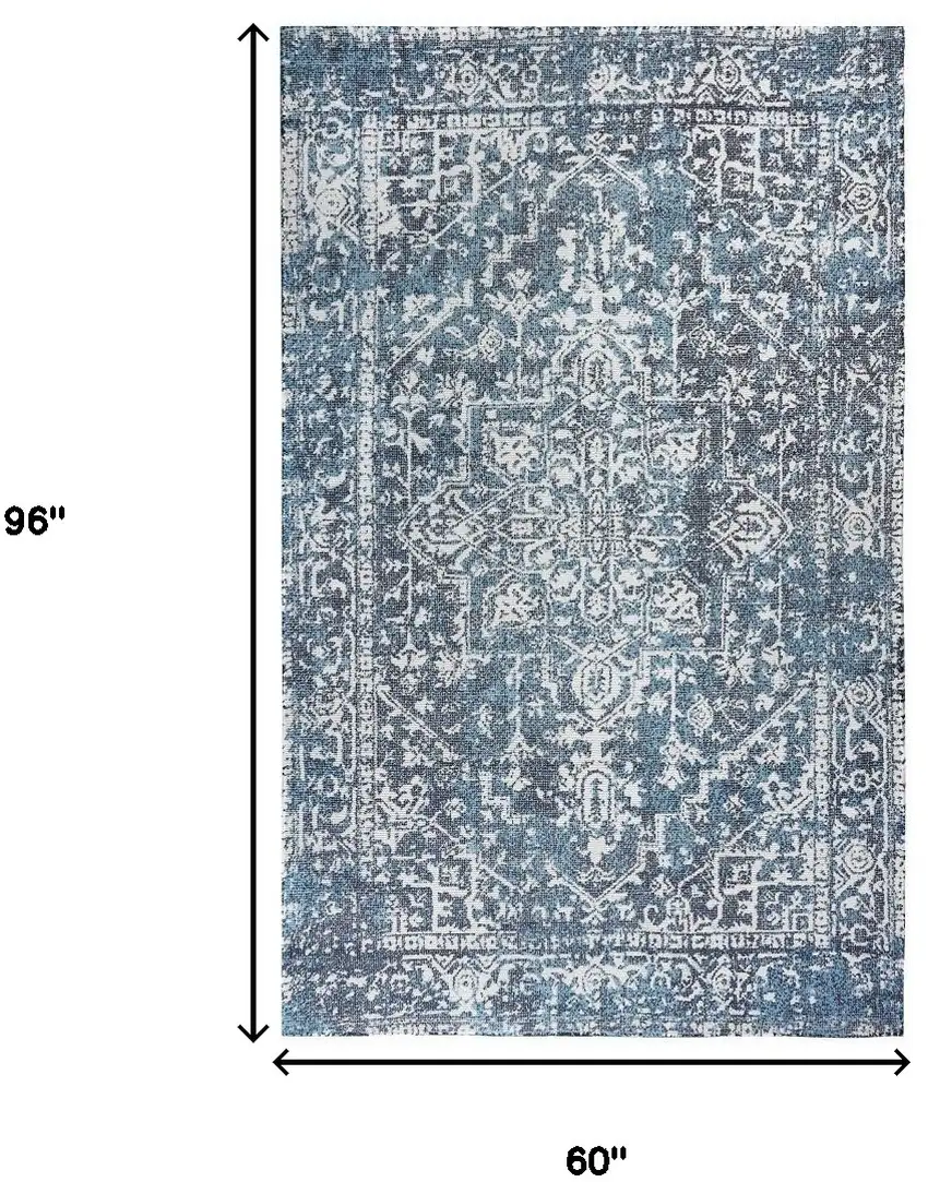 Gray Geometric Handmade Indoor Outdoor Area Rug Photo 3