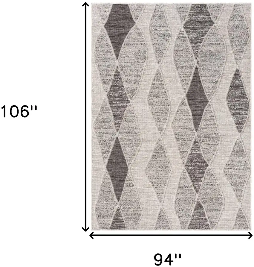 Gray Geometric Indoor Outdoor Area Rug Photo 3
