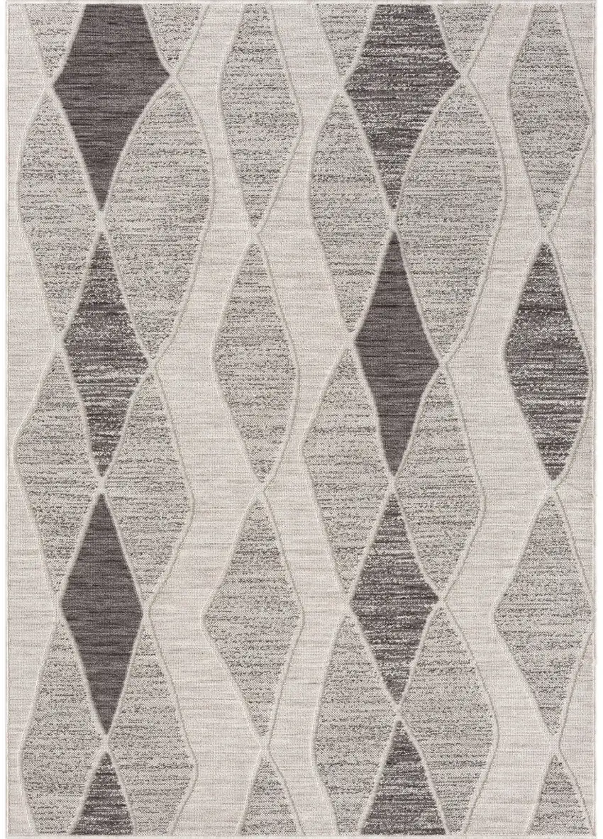 Gray Geometric Indoor Outdoor Area Rug Photo 1