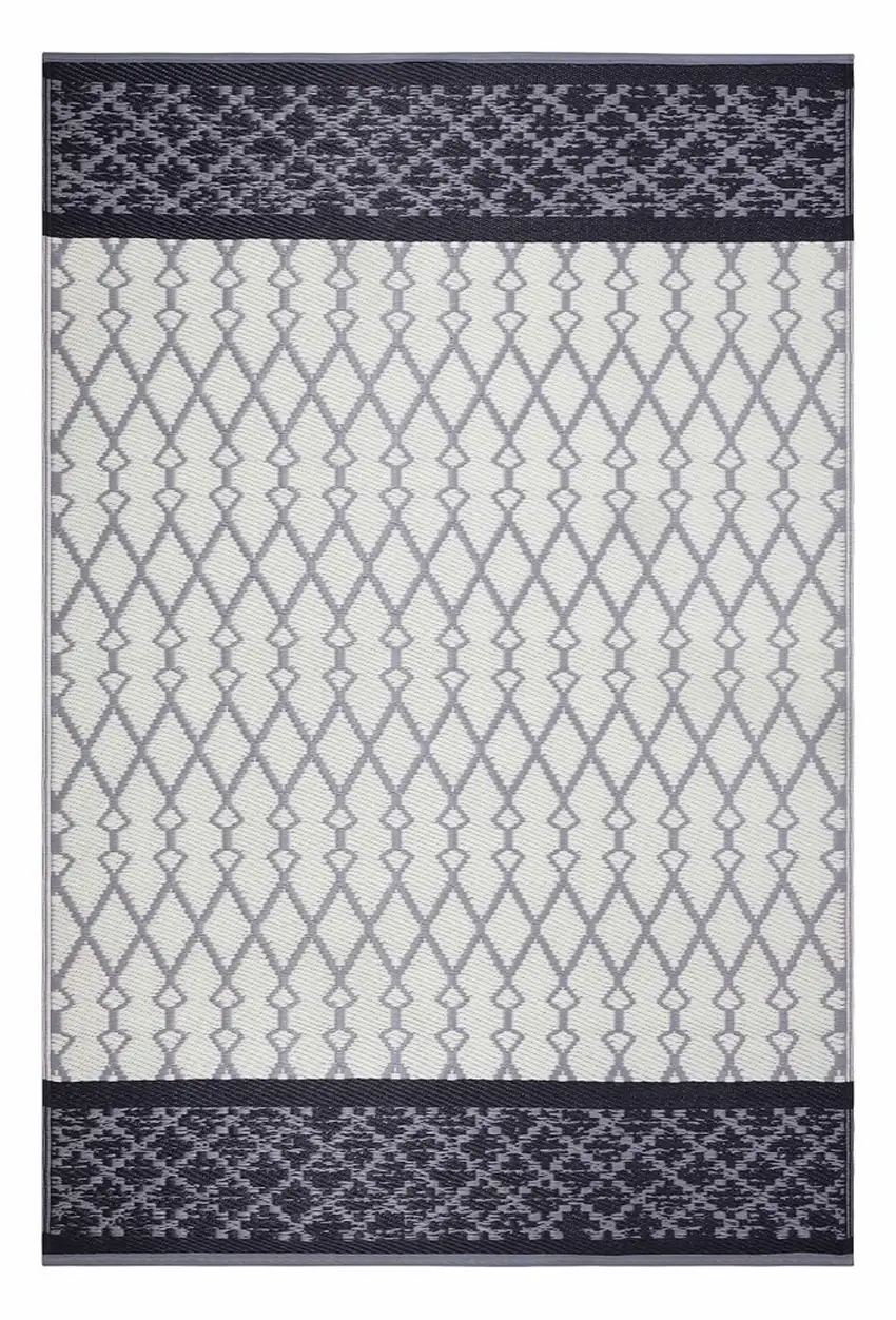 Gray Geometric Indoor Outdoor Area Rug Photo 5