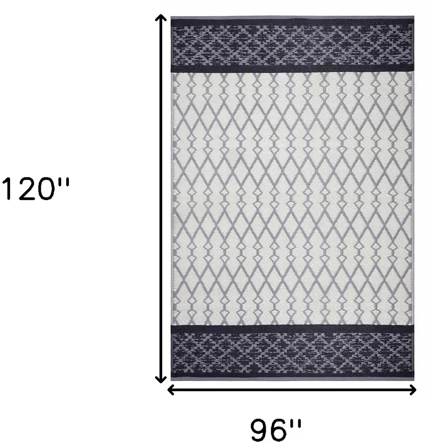 Gray Geometric Indoor Outdoor Area Rug Photo 3