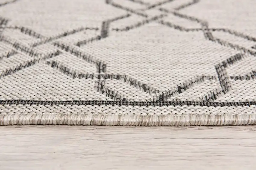 Gray and Ivory Geometric Area Rug Photo 9