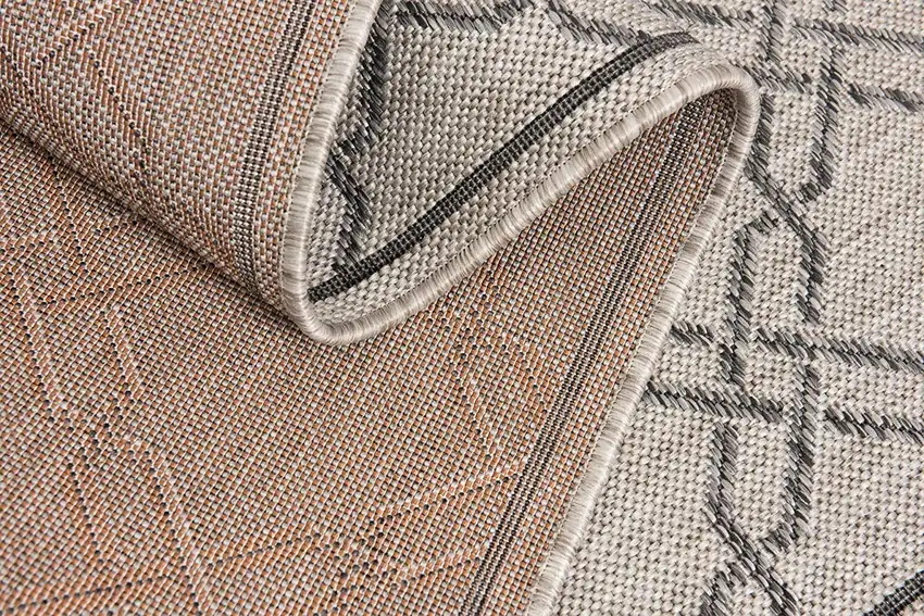 Gray and Ivory Geometric Area Rug Photo 5
