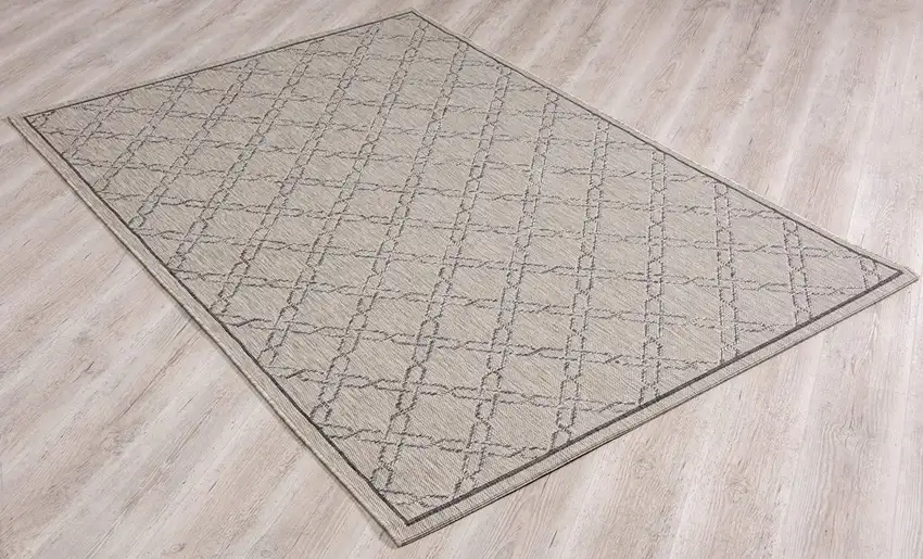 Gray Geometric Lattice Area Rug Photo 6