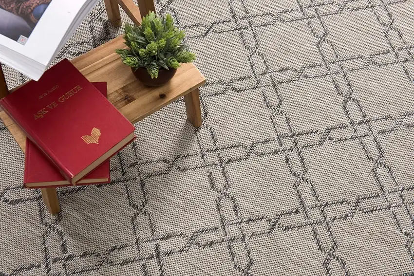 Gray and Ivory Geometric Area Rug Photo 9