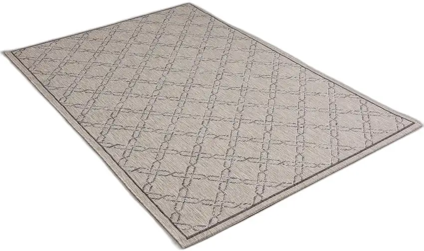 Gray Geometric Lattice Area Rug Photo 2