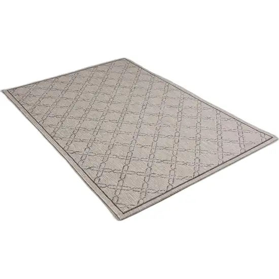 10' Gray Geometric Power Loom Runner Rug Photo 1