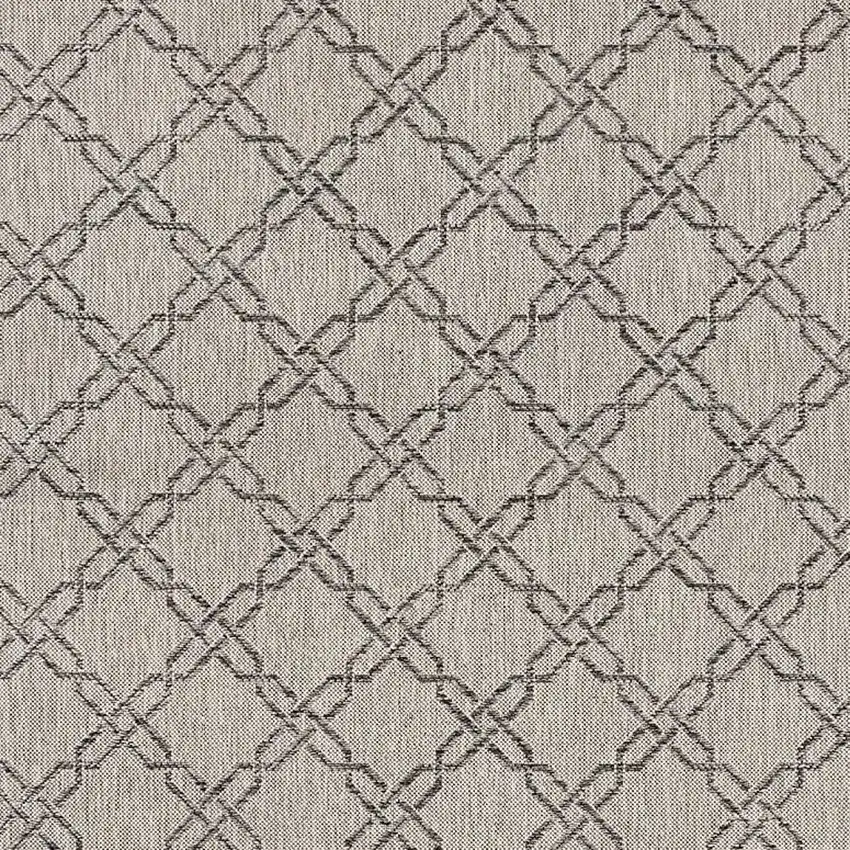 Gray and Ivory Geometric Runner Rug Photo 6