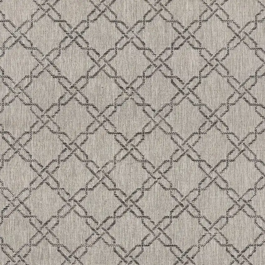 Gray and Ivory Geometric Runner Rug Photo 6