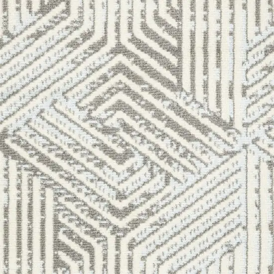 Gray Geometric Power Loom Area Rug Photo 3