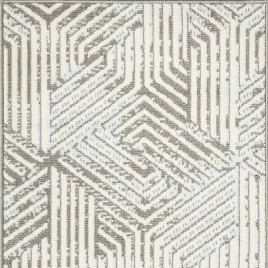 Gray Geometric Power Loom Area Rug Photo 8