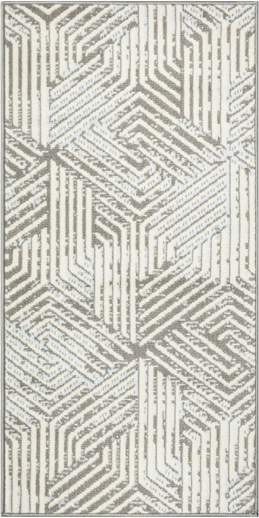 Gray Geometric Power Loom Area Rug Photo 2