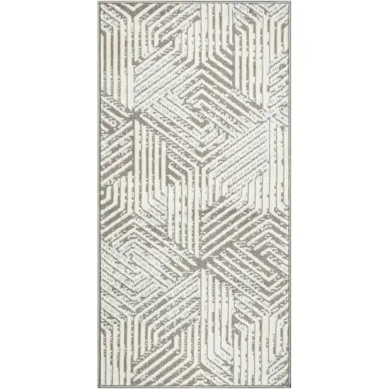 Gray Geometric Power Loom Area Rug Photo 2