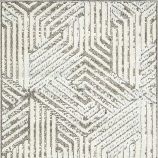 Gray Geometric Power Loom Area Rug Photo 4