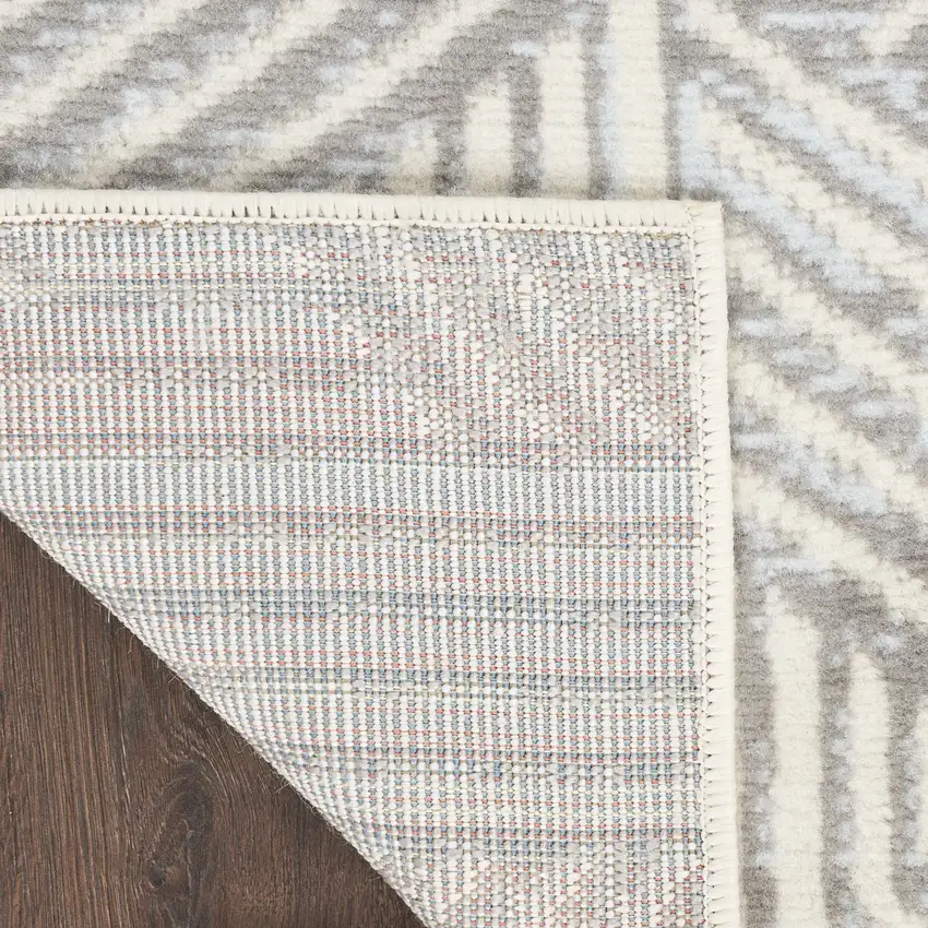 Gray Geometric Power Loom Area Rug Photo 6