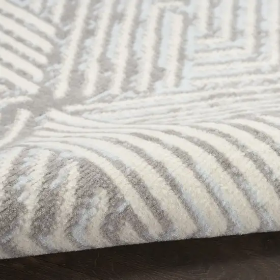 Gray Geometric Power Loom Area Rug Photo 9