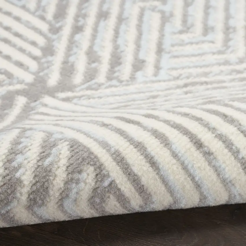 Gray Geometric Power Loom Area Rug Photo 9