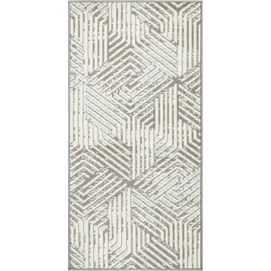 Gray Geometric Power Loom Area Rug Photo 2