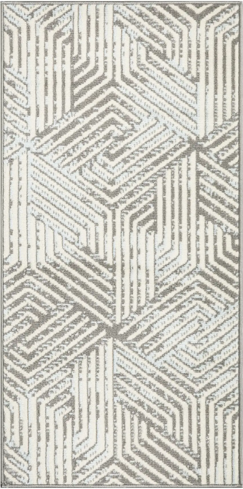 Gray Geometric Power Loom Area Rug Photo 2
