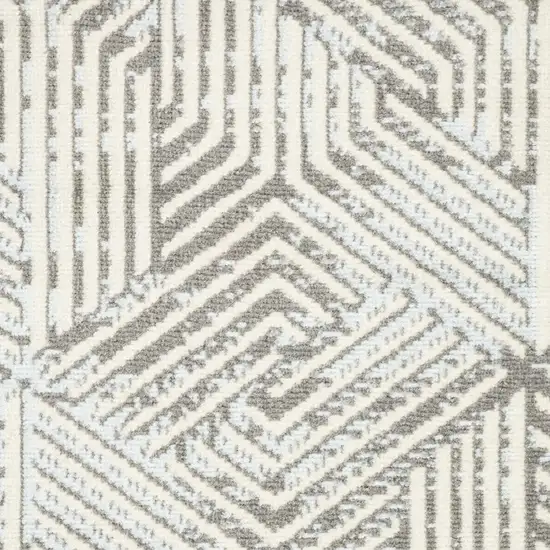 Gray Geometric Power Loom Area Rug Photo 3