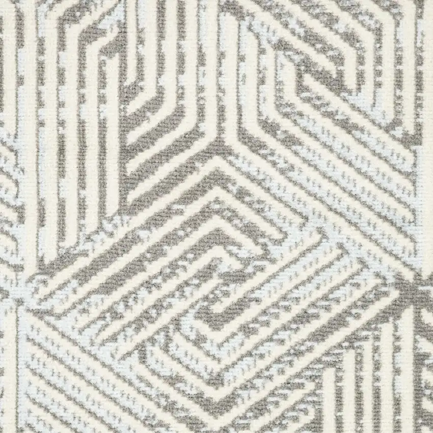 Gray Geometric Power Loom Area Rug Photo 3
