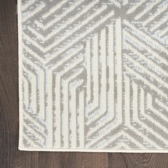 Gray Geometric Power Loom Area Rug Photo 7