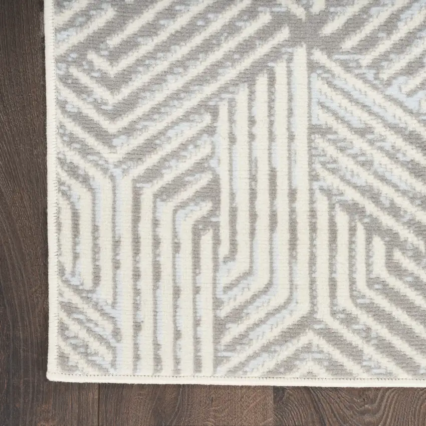 Gray Geometric Power Loom Area Rug Photo 7