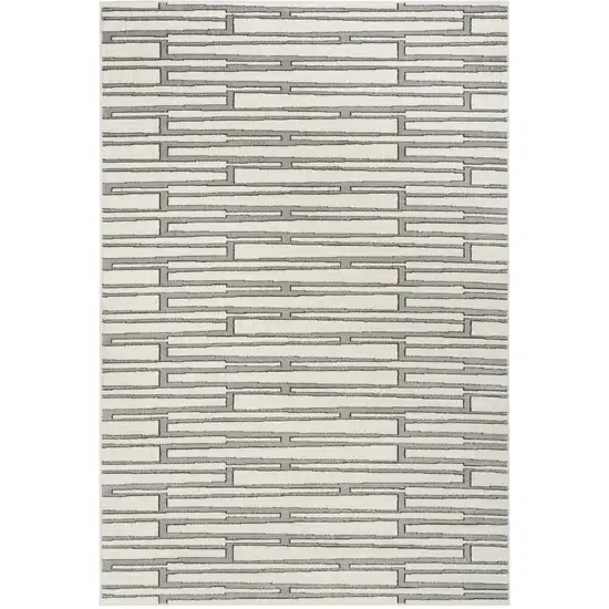 Gray Geometric Power Loom Area Rug Photo 8