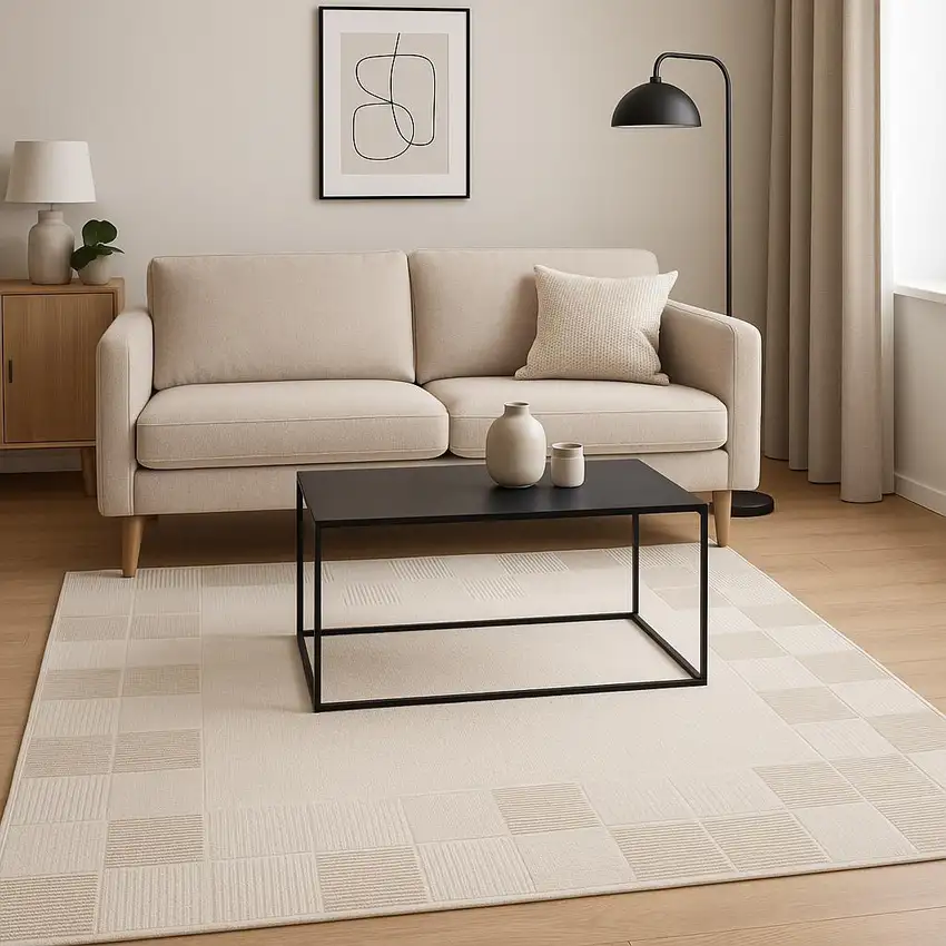 Gray Geometric Power Loom Area Rug Photo 1