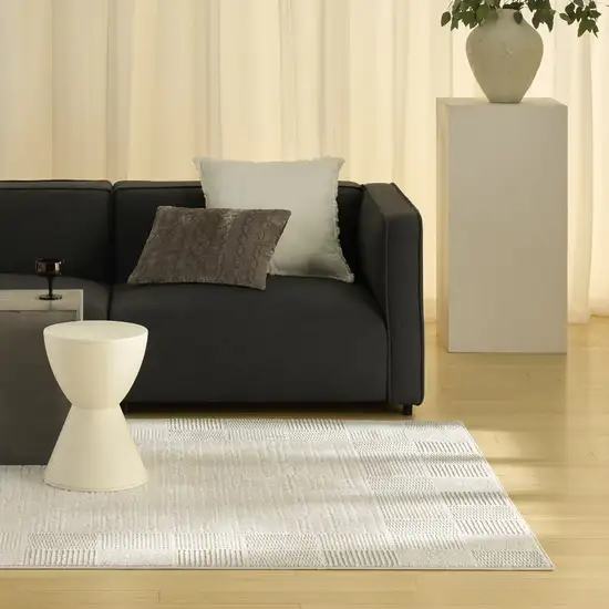 Gray Geometric Power Loom Area Rug Photo 5