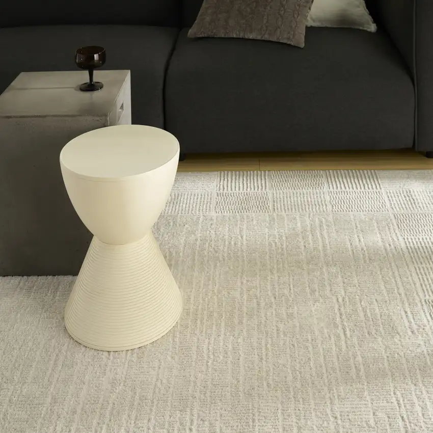 Gray Geometric Power Loom Area Rug Photo 6