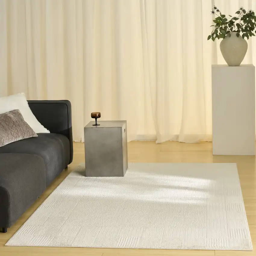 Gray Geometric Power Loom Area Rug Photo 7