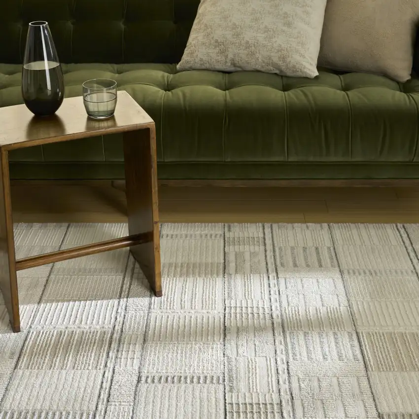 Gray Geometric Power Loom Area Rug Photo 6
