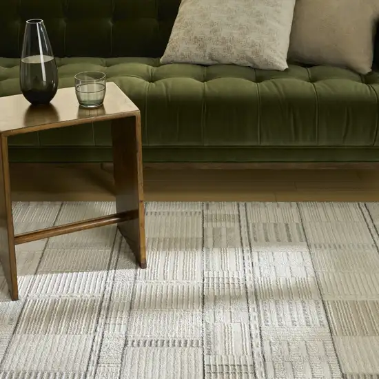 Gray Geometric Power Loom Area Rug Photo 6
