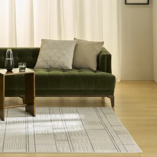 Gray Geometric Power Loom Area Rug Photo 5