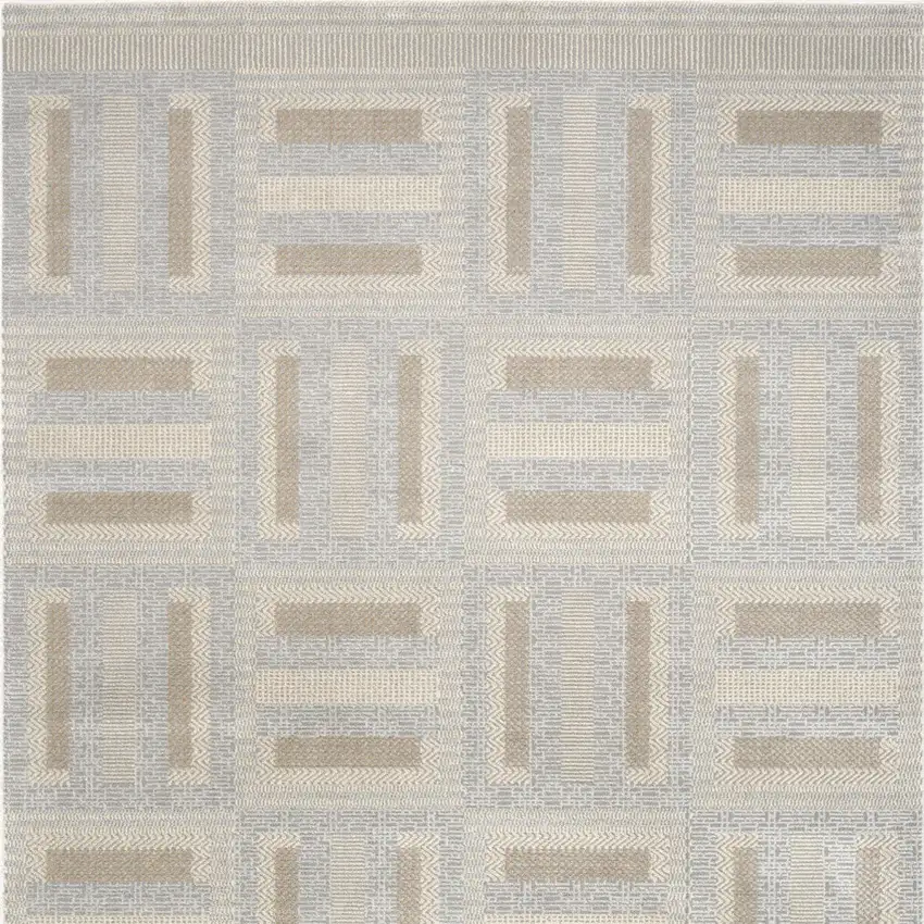 Gray Geometric Power Loom Area Rug Photo 9