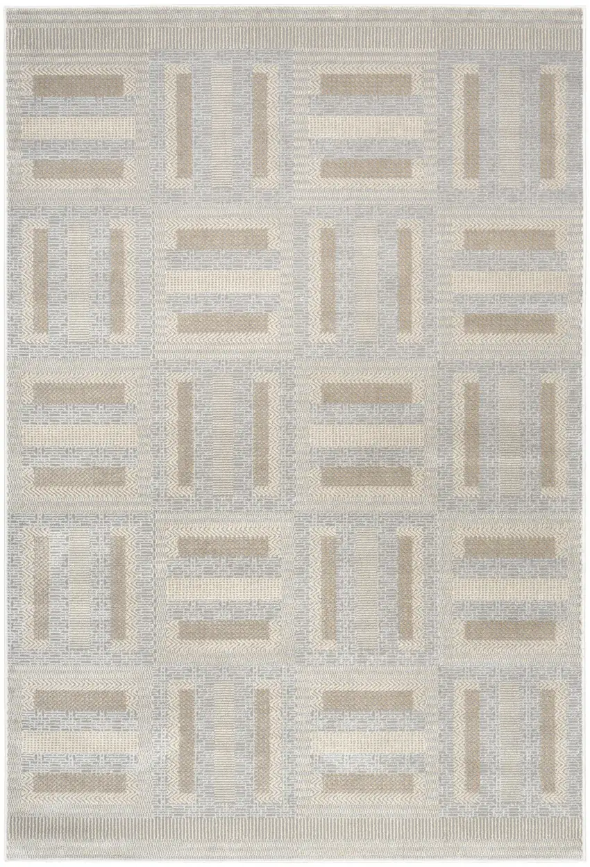 Gray Geometric Power Loom Area Rug Photo 8