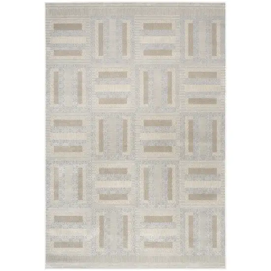 Gray Geometric Power Loom Area Rug Photo 8