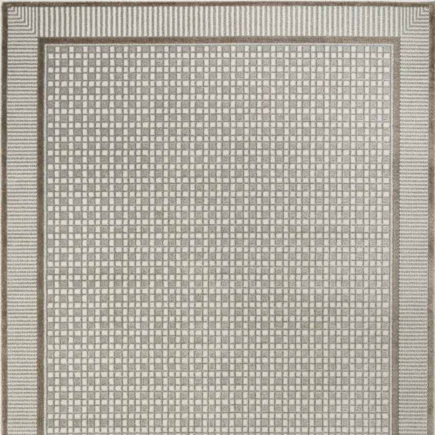 Gray Geometric Power Loom Area Rug Photo 8